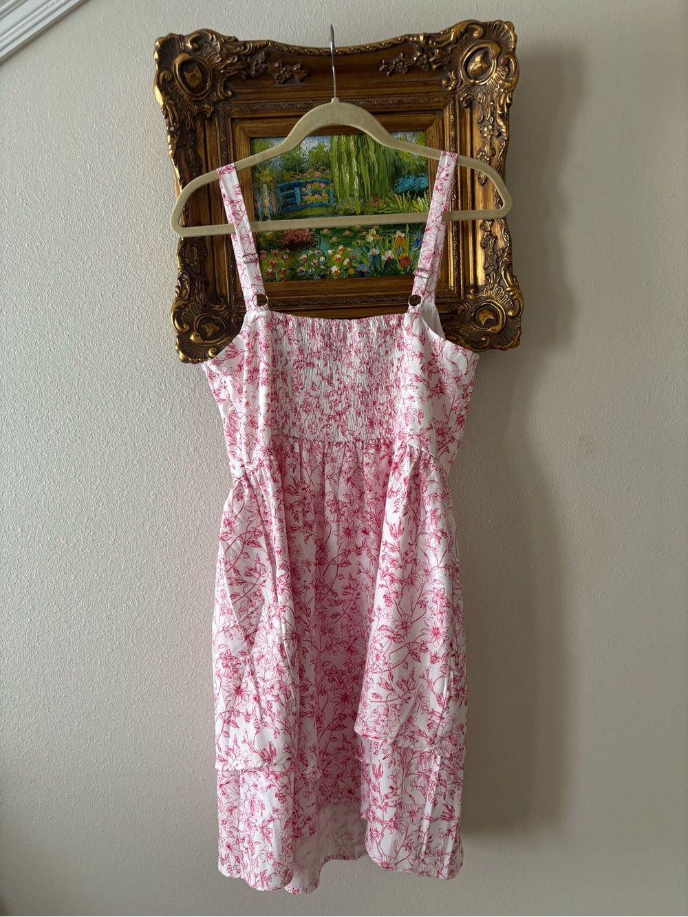 Scarlet Darkness Pink Floral Toile Milkmaid Dress - Picture 5 of 8